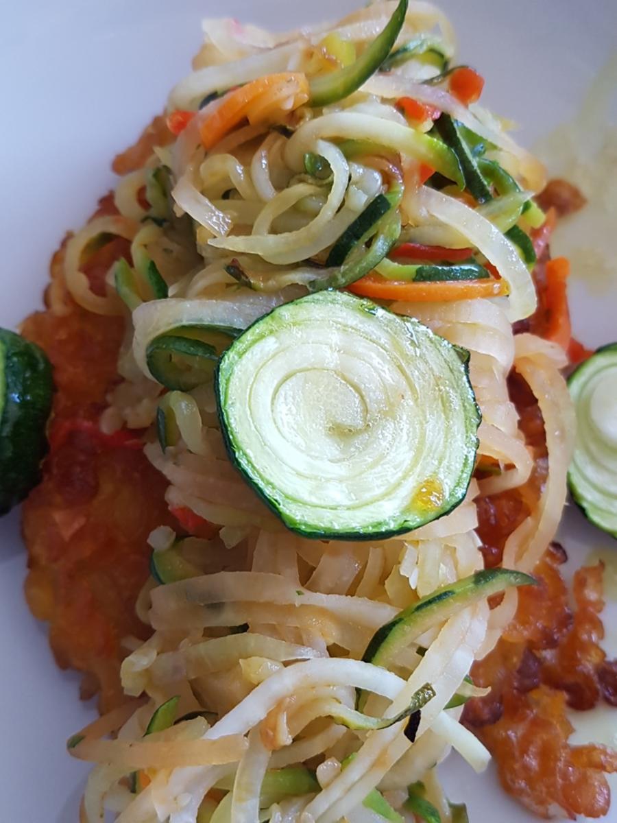 Bilder für Biggi`s Gemüsebeilagen = Gemüsespaghetti (z.b. mit Geflügel-Schnitzel) - Rezept