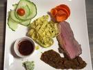 Roastbeef mit Chicorée an Kirsch-Senf-Sauce - Rezept - Bild Nr. 1365