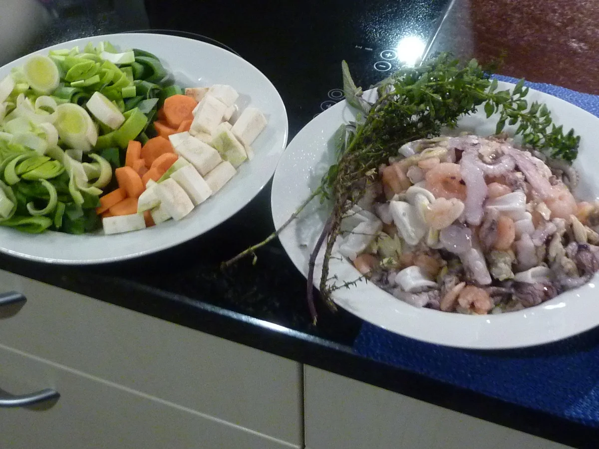 Kürbis Suppe mit Meeresfrüchte - Rezept - Bild Nr. 1373