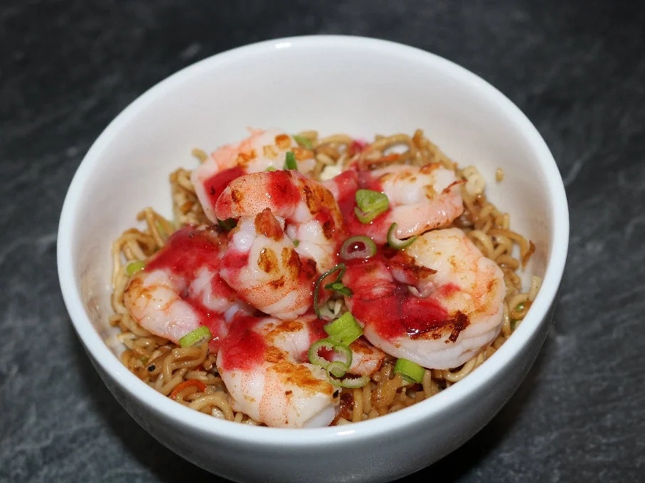 Garnelen mit scharfer Johannisbeersoße und Asianudeln - Rezept - Bild Nr. 1371