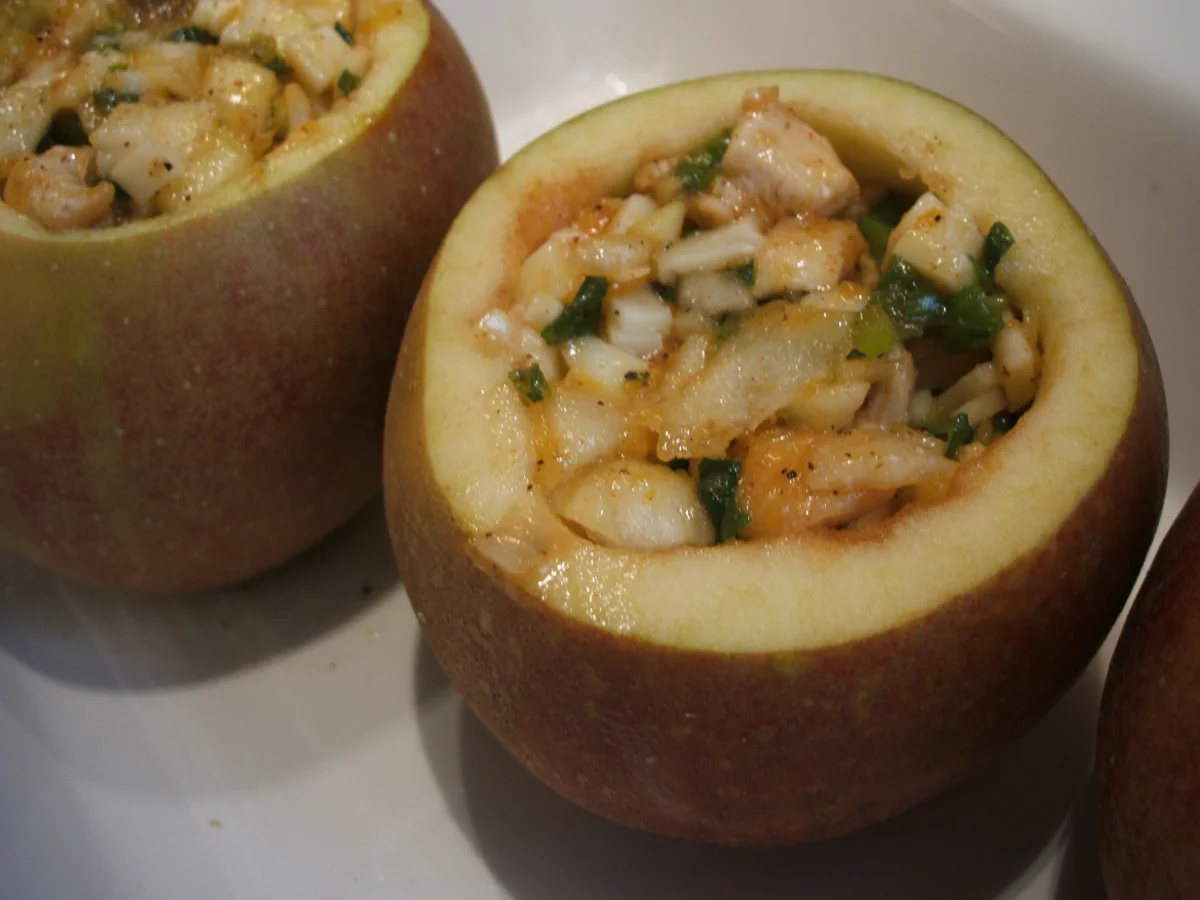 Geflügel: Bratapfel mit Hühnerfleisch - Rezept - Bild Nr. 1393