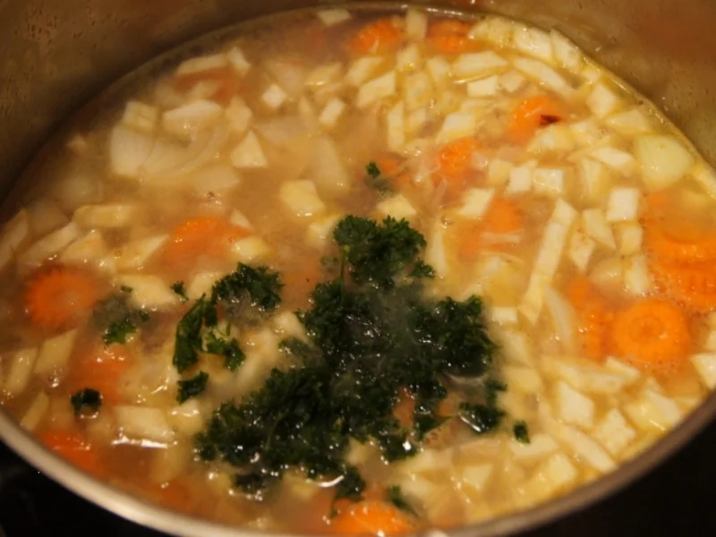 Hühnersuppe mit Gemüse und Eierstich asiatisch gewürzt - Rezept - Bild Nr. 1419