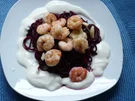 Rezept: Rote - Bete - Spaghetti mit Shrimps Rote - Bete - Spaghetti mit Shrimps - Rezept