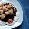 Rote - Bete - Spaghetti mit Shrimps - Rezept