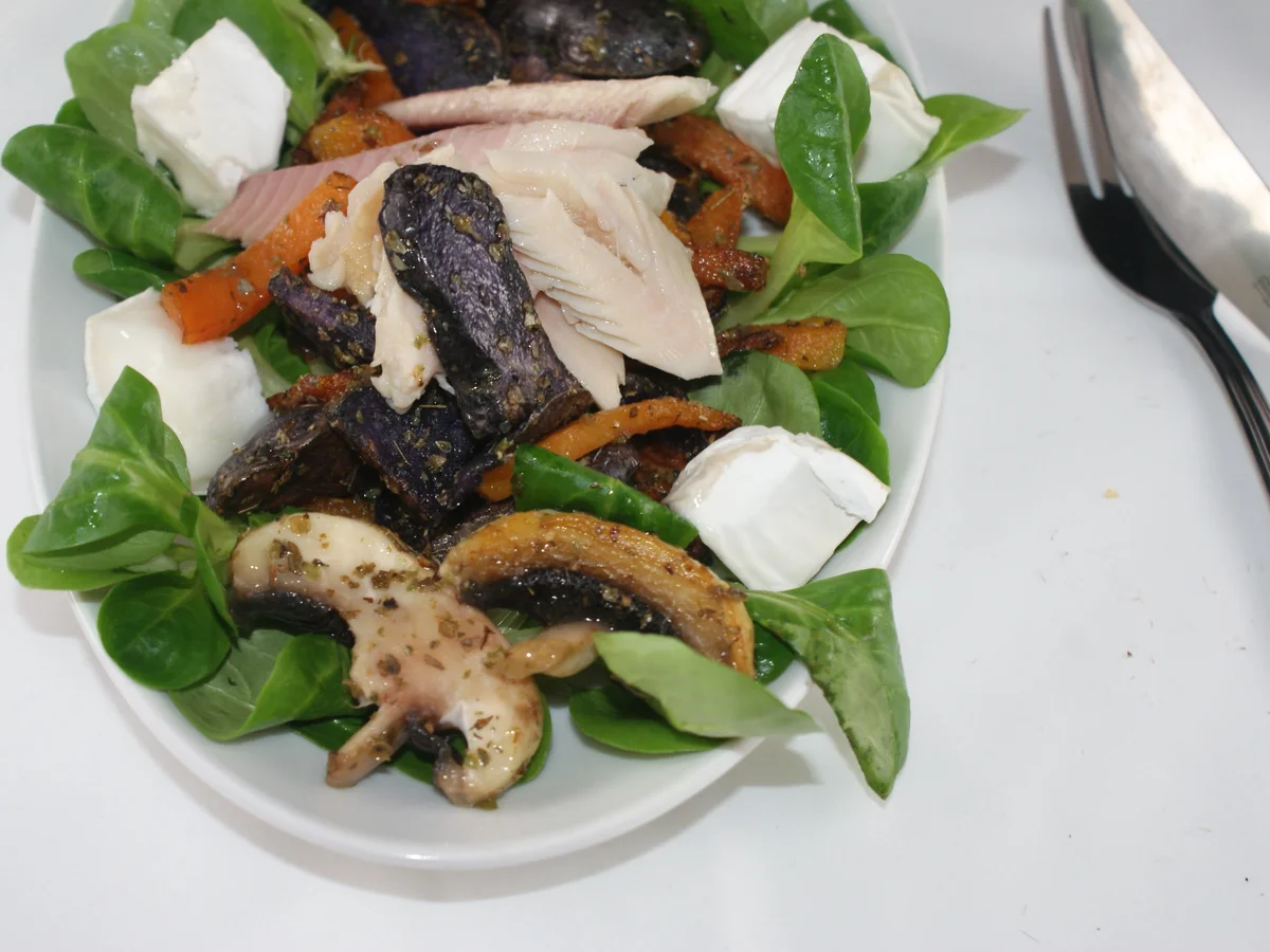 Rezept: Vitelotte - blaue Kartoffel mit Forelle und Kürbis Bild Nr. 2 Vitelotte - blaue Kartoffel mit Forelle und Kürbis - Rezept - Bild Nr. 2