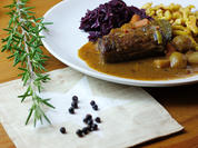 Reh-Kotelette am Stück geschmort - Rezept