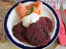 Rote Bete Puffer mit Räucherlachs und Jogurt-Meerrettich-Creme - Rezept