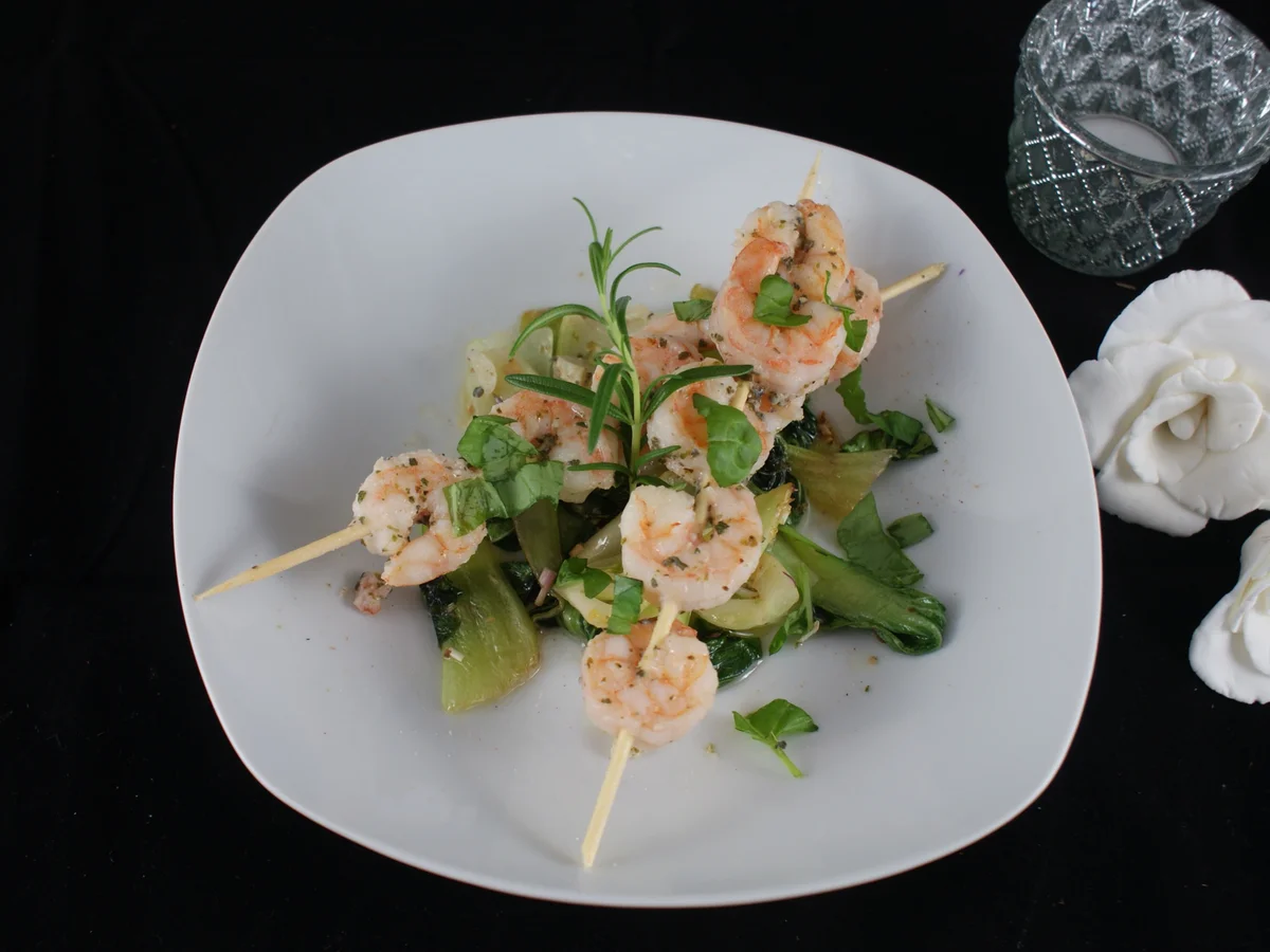 Garnelenschwänze auf Pak Choi - Rezept