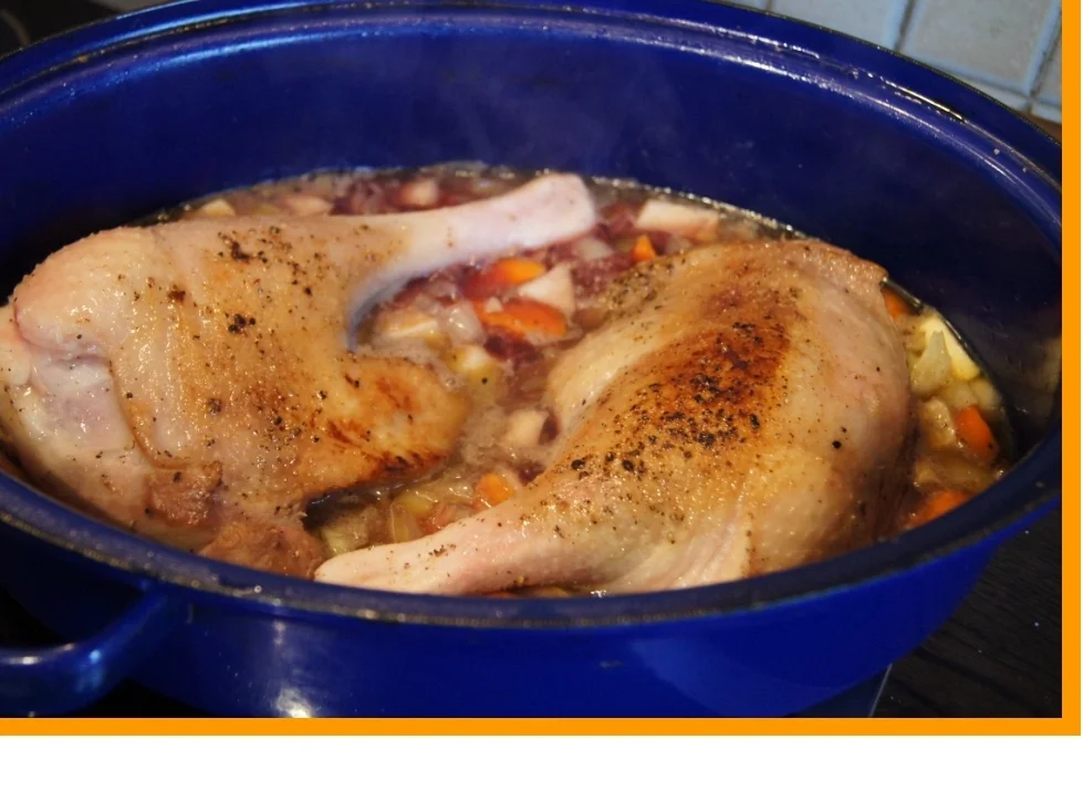 Gänsekeule mit Sauce, Rotkohl und halbseidene Knödel - Rezept - Bild Nr. 10