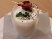 Maronen-Cappuccino mit Brunnenkresse und Speck-Marone - Rezept