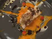 Zander mit Kalbskopf und Kürbis - Rezept