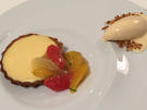 Tarte au Citron mit Zitrusfrüchte-Salat und Kaffee-Eis - Rezept