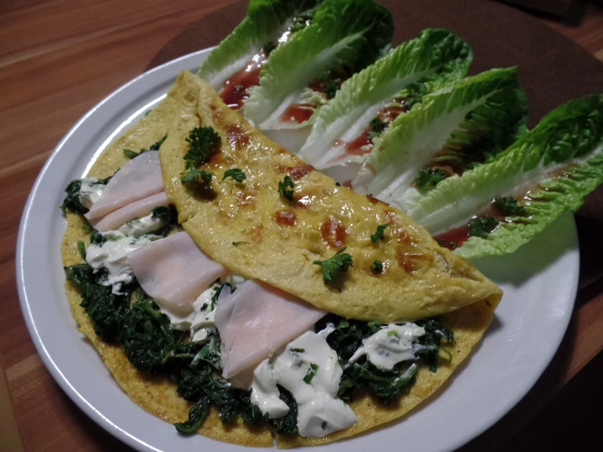 Spinat-Omelett mit Salat - Rezept - Bild Nr. 1483
