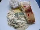 Rezept: Lachs auf Spinat mit Sahnesoße Bild Nr. 1492 Lachs auf Spinat mit Sahnesoße - Rezept - Bild Nr. 1492
