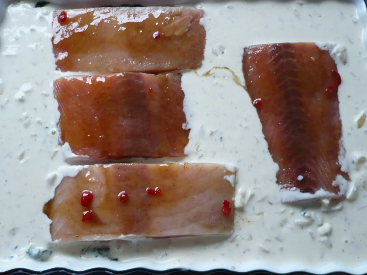 Rezept: Lachs auf Spinat mit Sahnesoße Bild Nr. 1498 Lachs auf Spinat mit Sahnesoße - Rezept - Bild Nr. 1498