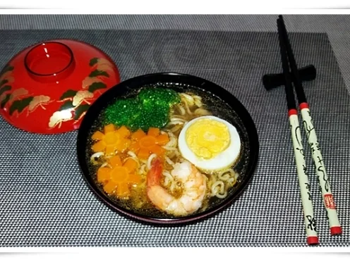 Rezept: Asiatische ➯ Nudelsuppe mit Garnelen Bild Nr. 1590 Asiatische ➯ Nudelsuppe mit Garnelen - Rezept - Bild Nr. 1590