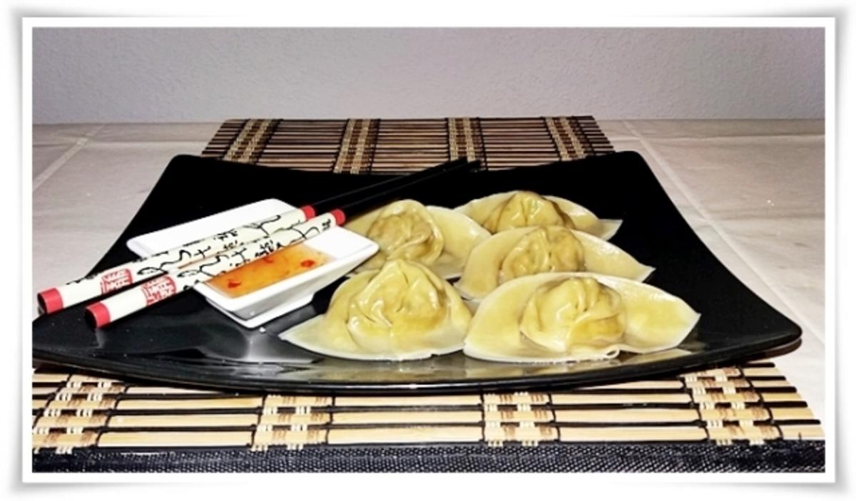 Chinesische  Dumplings (ړײ) mit würziger Füllung - Rezept - Bild Nr. 1582