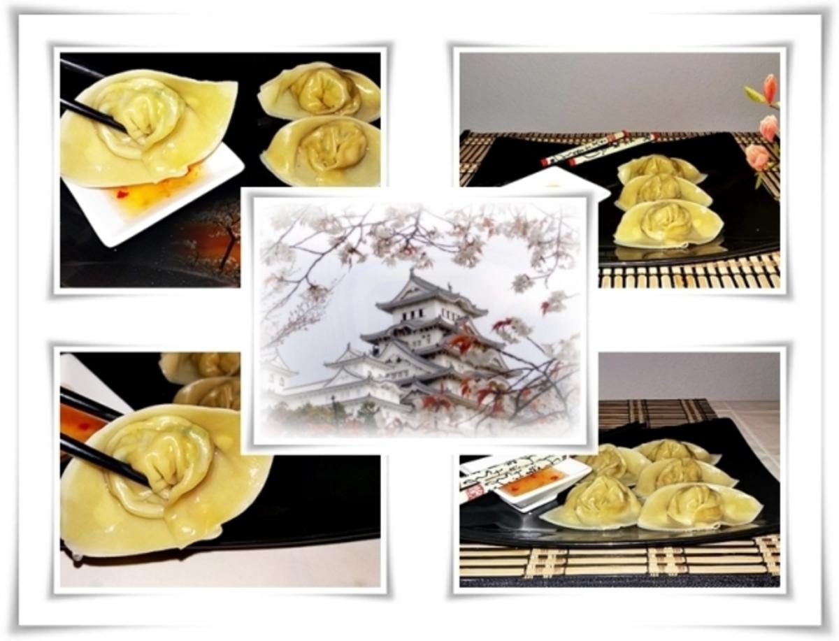 Chinesische  Dumplings (ړײ) mit würziger Füllung - Rezept - Bild Nr. 1591