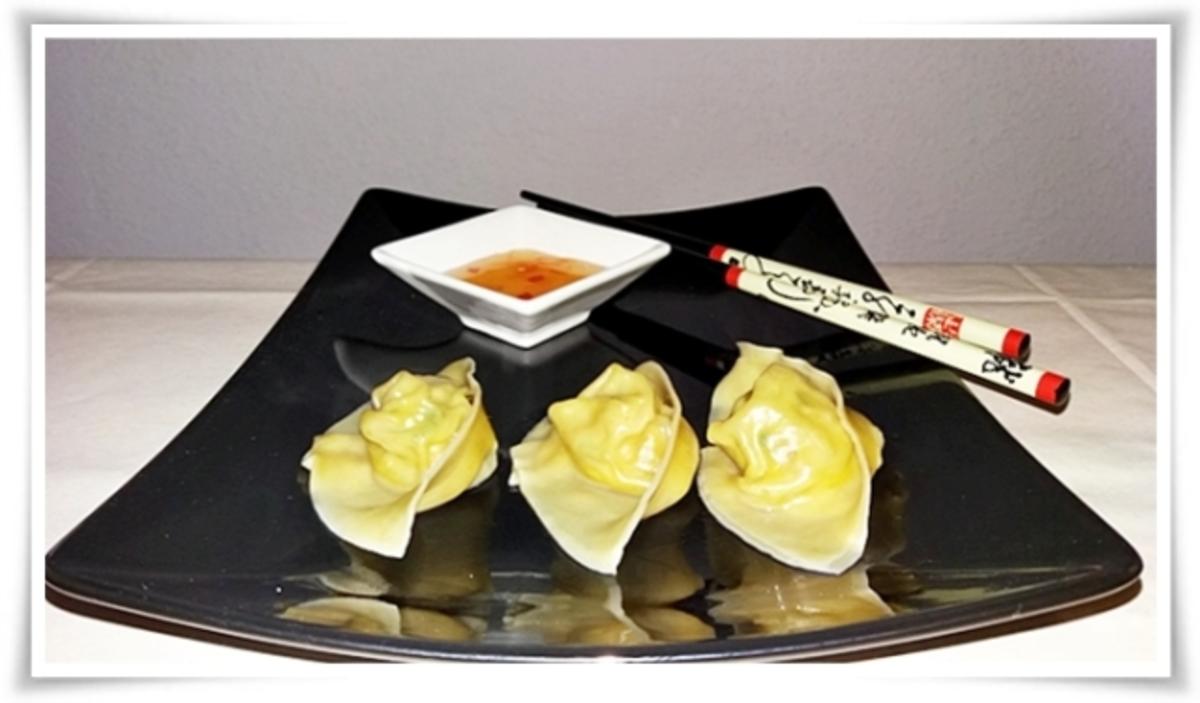 Chinesische  Dumplings (ړײ) mit würziger Füllung - Rezept - Bild Nr. 1593