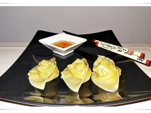 Chinesische  Dumplings (ړײ) mit würziger Füllung - Rezept - Bild Nr. 1593