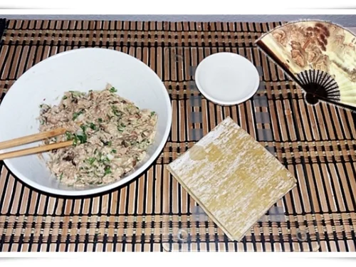 Chinesische  Dumplings (ړײ) mit würziger Füllung - Rezept - Bild Nr. 1598