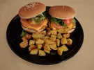 Rezept: Vegetarischer Burger mit Ofenkartoffeln Bild Nr. 1699 Vegetarischer Burger mit Ofenkartoffeln - Rezept - Bild Nr. 1699