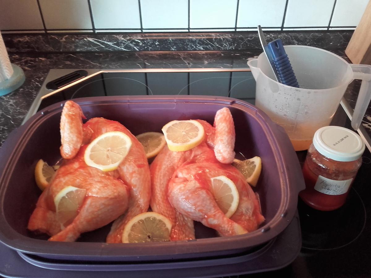 Brathähnchen mit Zitrone, Knobi und Piri Piri - einfach - von Adefa