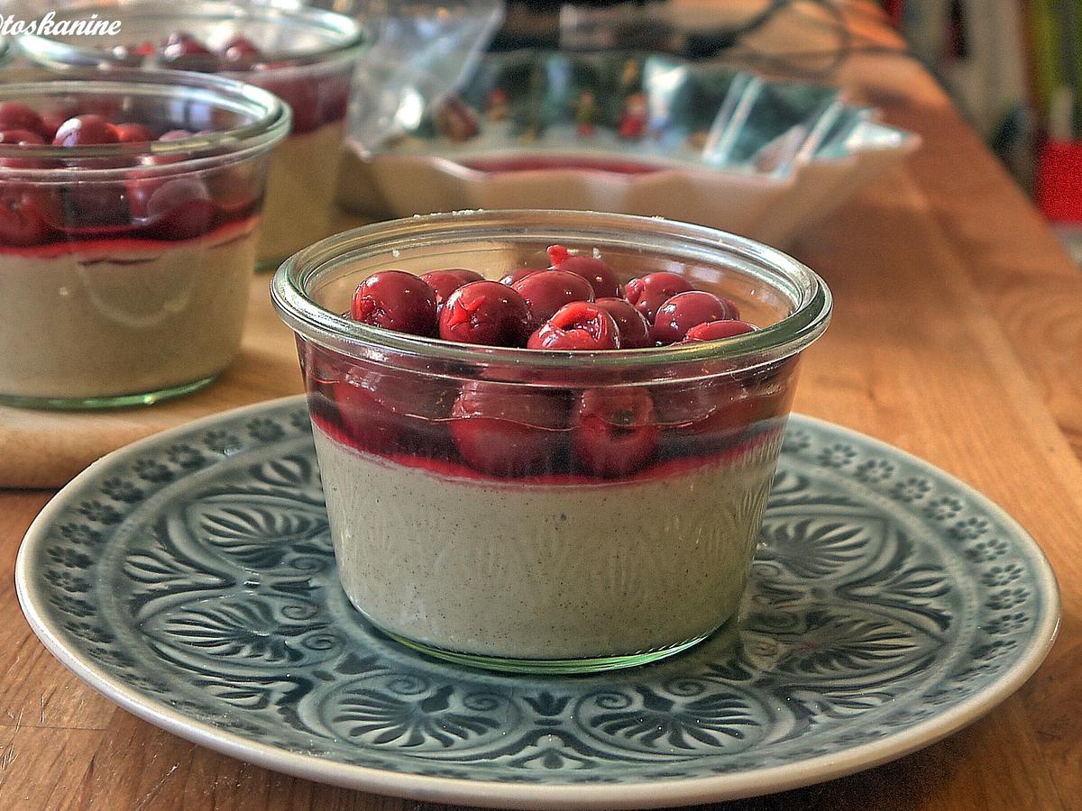 Zimtpudding mit Schattenmorellen - einfach - 99 kcal/100g