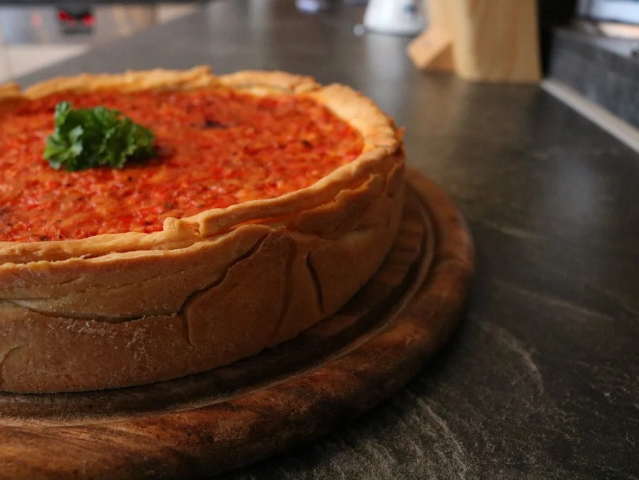 Vegetarische Paprika-Zwiebel-Lauch Quiche - Rezept - Bild Nr. 3