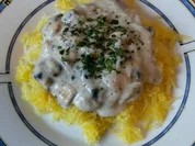 Spaghetti Kürbis mit Champignoncreme Sauce - Rezept - Bild Nr. 1706