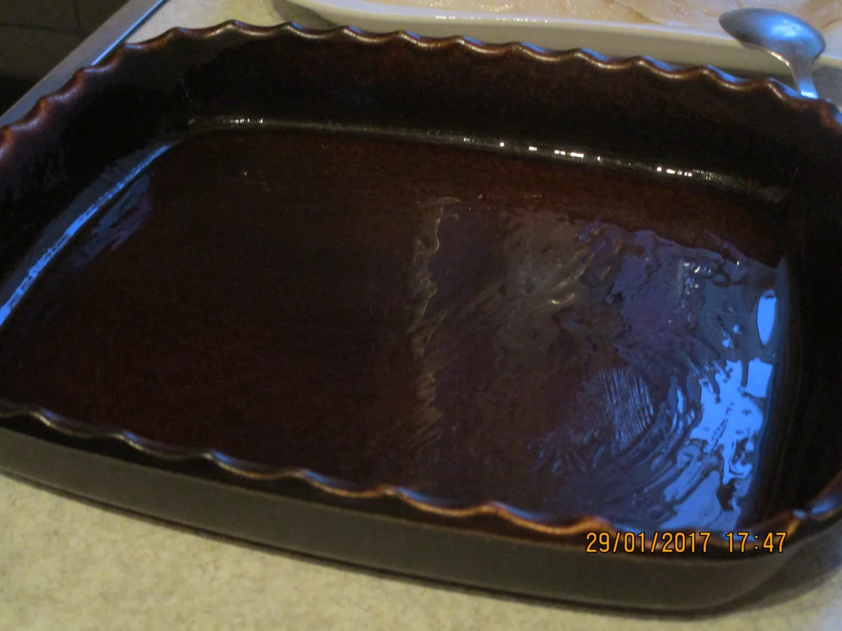 Rezept: Auflauf: Kabeljau mit Honig-Senfsauce und Spinat Bild Nr. 1723 Auflauf: Kabeljau mit Honig-Senfsauce und Spinat - Rezept - Bild Nr. 1723