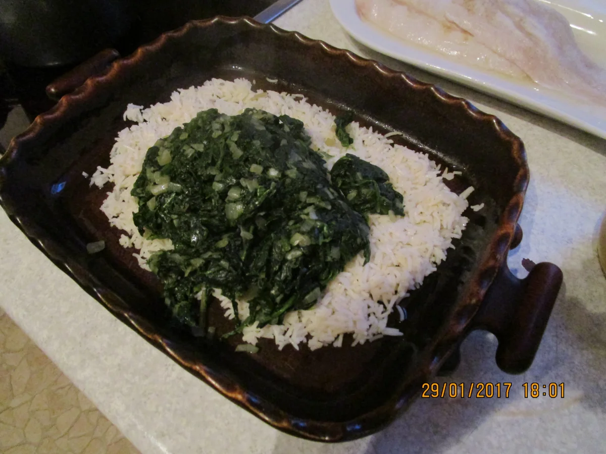 Rezept: Auflauf: Kabeljau mit Honig-Senfsauce und Spinat Bild Nr. 1726 Auflauf: Kabeljau mit Honig-Senfsauce und Spinat - Rezept - Bild Nr. 1726