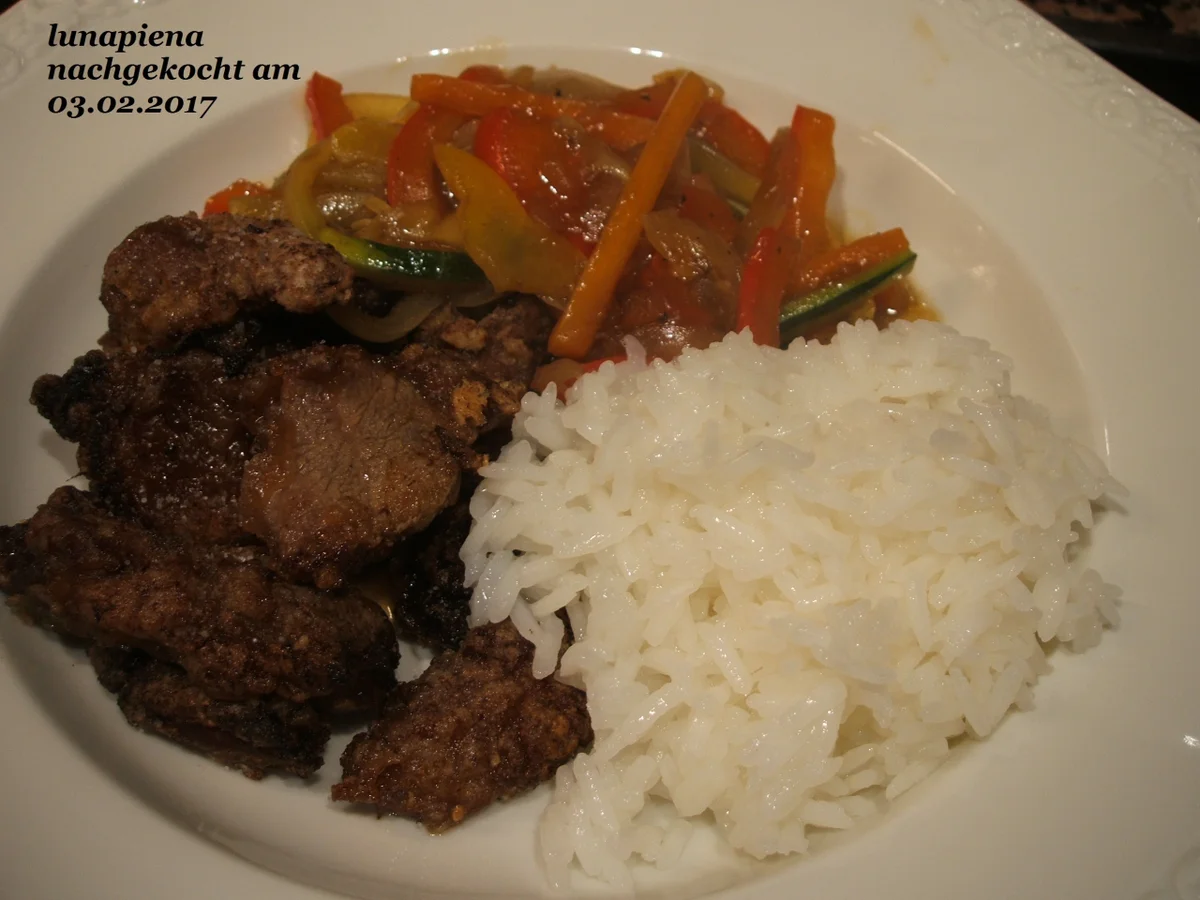 Rindfleisch cross gebraten mit Gemüse - Rezept - Bild Nr. 1735