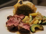 Kalbsfilet mit Marsala-Trüffelsauce und frischem Marktgemüse dazu Kartoffelstrudel - Rezept - Bild Nr. 1728