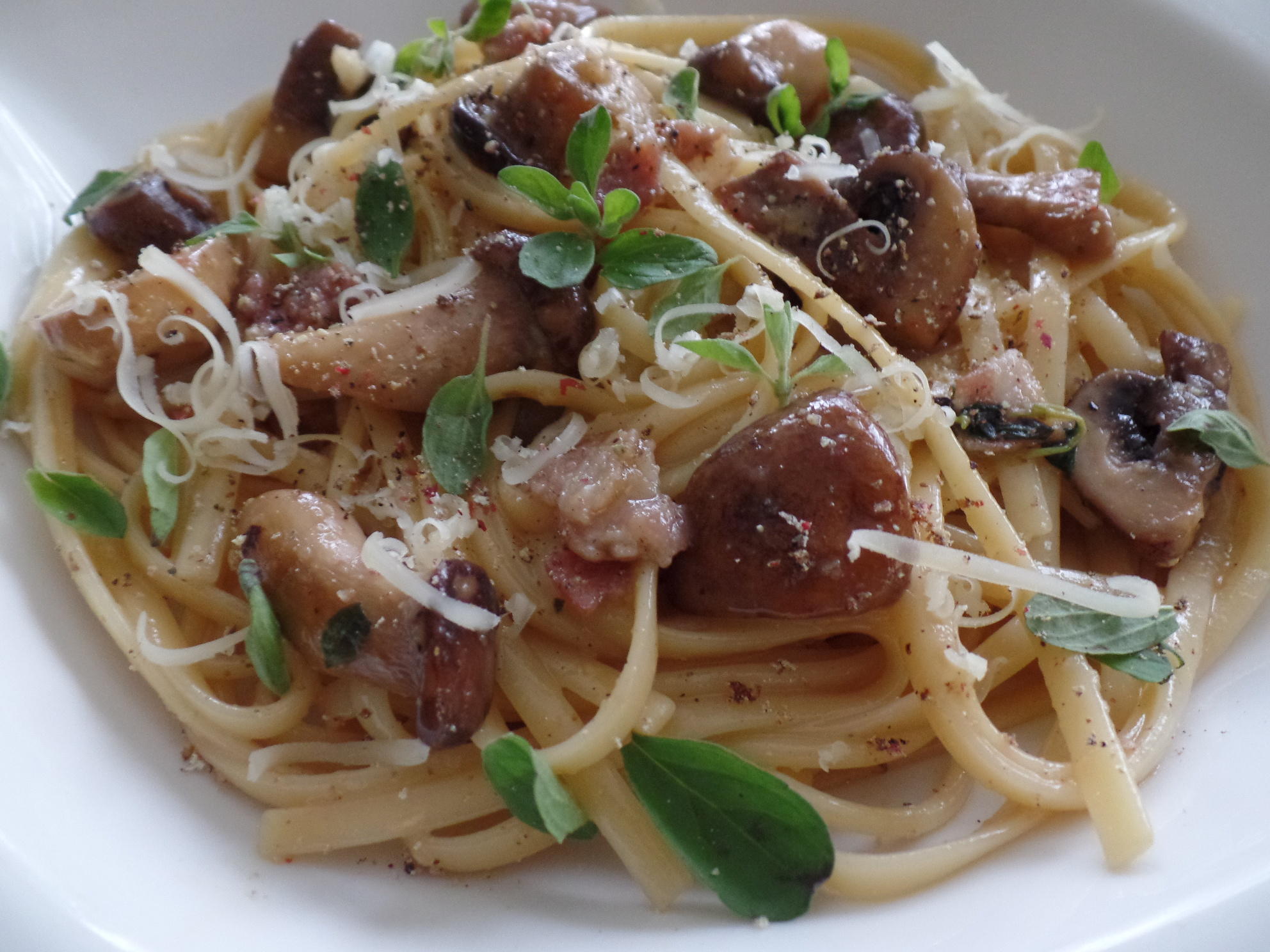 Bilder für Spaghetti-Pilz-Carbonara mit Bergkäse - Rezept