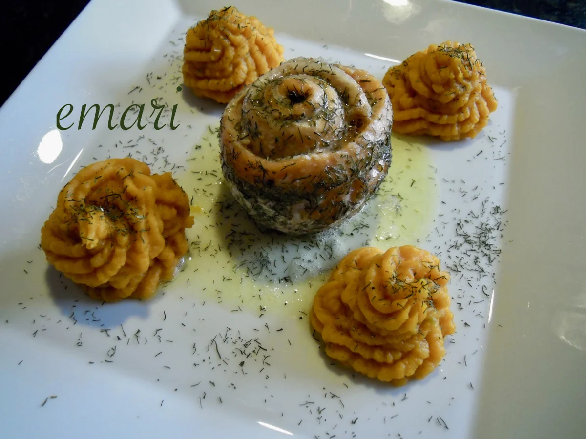 Rezept: Saiblings Törtchen mit Süßkartoffel Püree Bild Nr. 1738 Saiblings Törtchen mit Süßkartoffel Püree - Rezept - Bild Nr. 1738