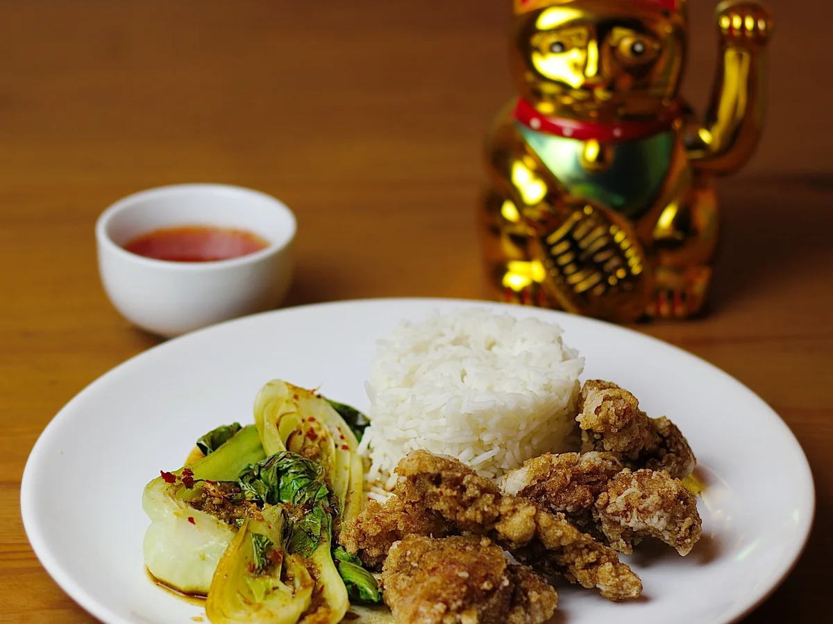 Knusper-Hähnchen (Kara age) mit verschärftem Pak Choi - Rezept - Bild Nr. 1738