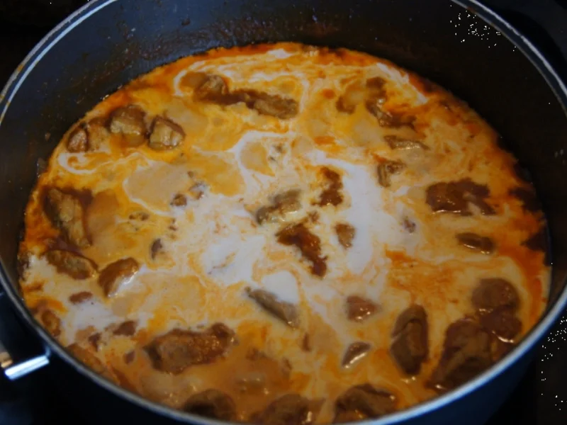 Schweinefilet-Sahne-Gulasch mit Möhrenblüten und Süßkartoffel-Sellerie-Stampf - Rezept - Bild Nr. 1759