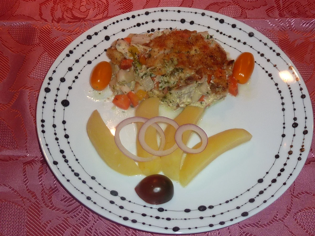 Rezept: Klippfisch Auflauf mit Gemüse, à la Creme Bild Nr. 1762 Klippfisch Auflauf mit Gemüse, à la Creme - Rezept - Bild Nr. 1762