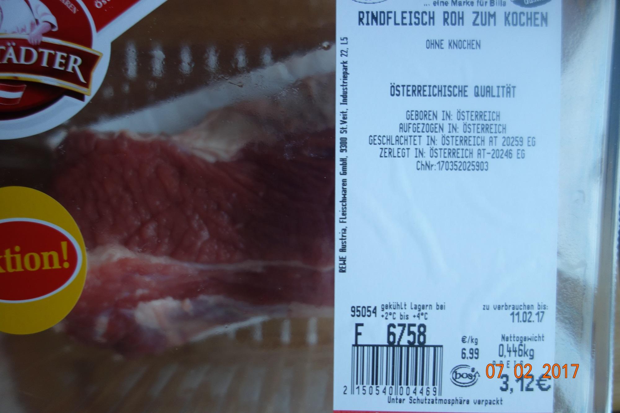 Rind: Beinfleisch und Tafelspitz zum kochen; - Rezept Eingereicht von
Waltl