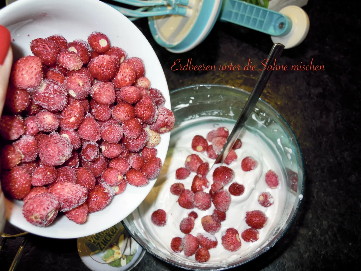 Biskuit Omelett mit Sahne - Walderdbeer - Fülle - Rezept - Bild Nr. 1829