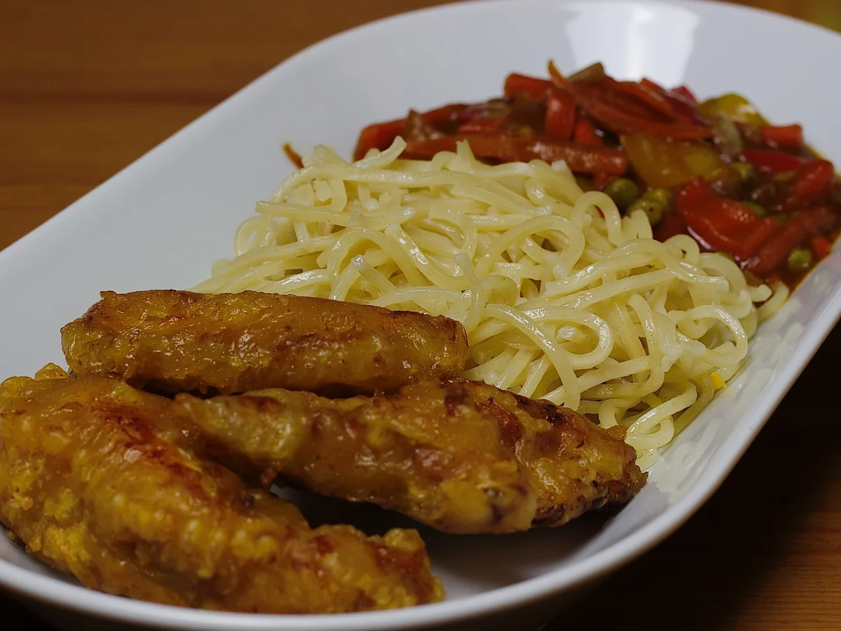 Rezept: Gebackenes Hähnchen mit Gemüse Süß-Sauer Bild Nr. 1823 Gebackenes Hähnchen mit Gemüse Süß-Sauer - Rezept - Bild Nr. 1823