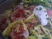 Weißkohlpfanne mit feine Bratwürste - Rezept - Bild Nr. 1873