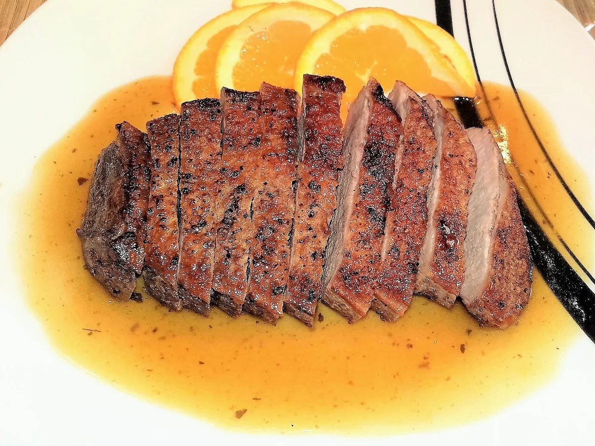 Barbarie Entenbrustfilet mit einer fruchtigen Orangensauce - Rezept - Bild Nr. 1875