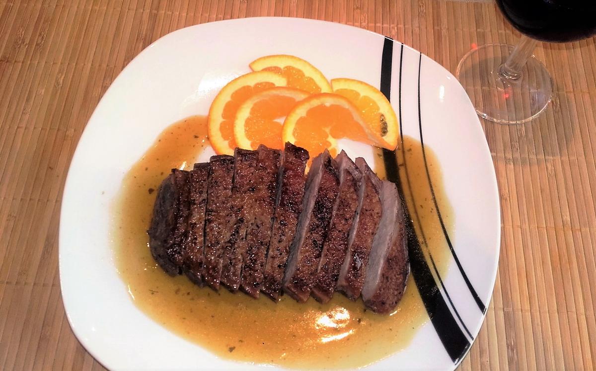 Barbarie Entenbrustfilet mit einer fruchtigen Orangensauce - Rezept - Bild Nr. 1880