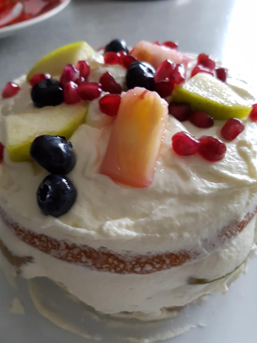 Eierkuchentorte ist ein Blitz Stapelkuchen mit Obst - Rezept - Bild Nr. 1919