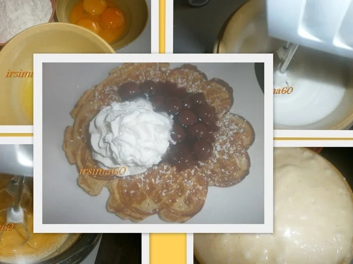 Waffeln mit heißen Sauerkirschen - Rezept - Bild Nr. 1937