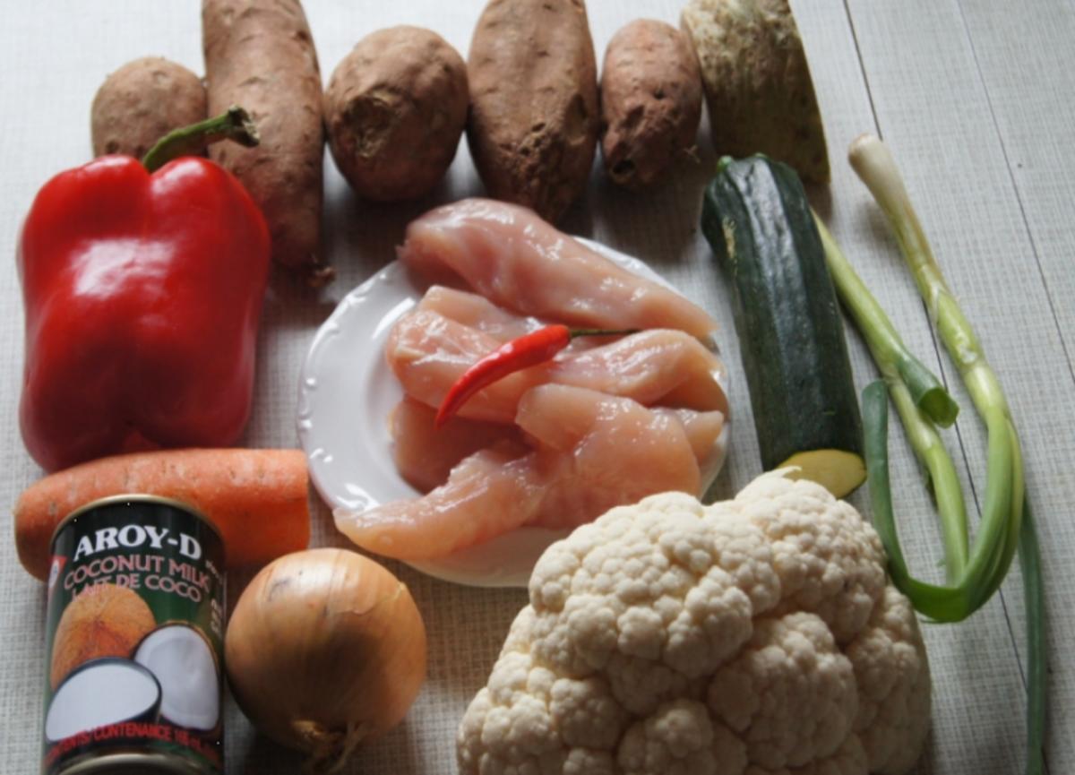 Hähnchenbrustfiletcurry mit Gemüse und Süßkartoffelstampf - Rezept - Bild Nr. 2007