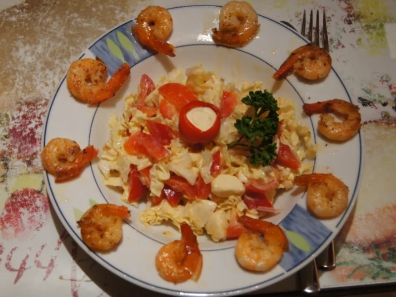 Gemischter Salat mit Party Crevetten - Rezept - Bild Nr. 2040