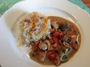 Curry mit Heidelbeeren, Pilzen und Paprika und parfümiertem Reis - Rezept - Bild Nr. 2059